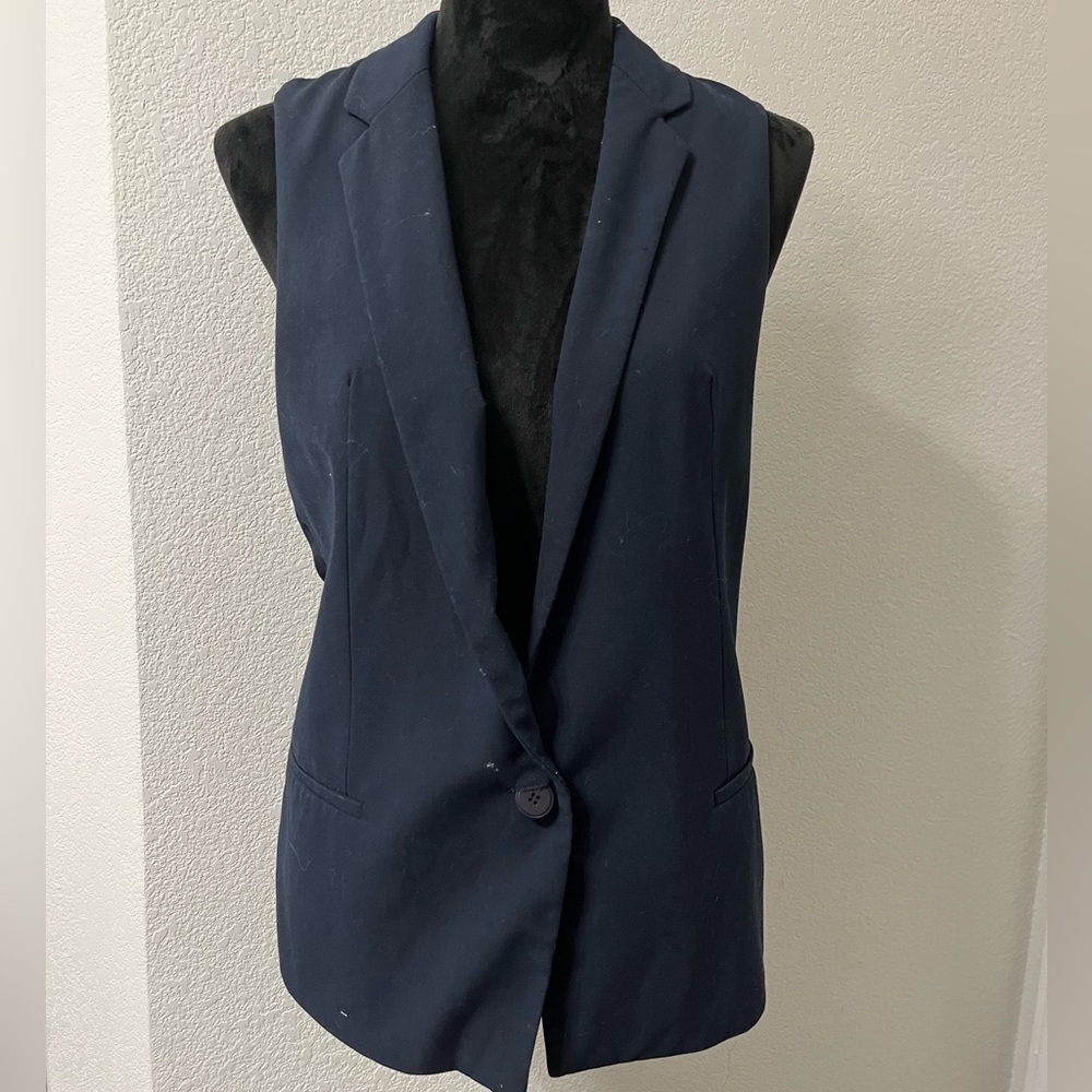 Chic Navy Blue Blazer Vest